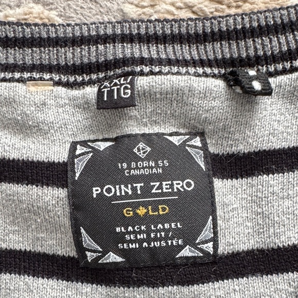 Point Zero Black and Gray V-Neck Sweater - Picture 2 of 7